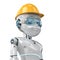 Engineer robot with safety helmet