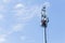 Engineer setup high technology signal tower 4G 5G