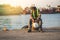 An engineer sitting at the harbor