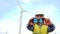 Engineer taking selfie with the mobile phone on wind turbines ecological energy industry power windmill