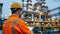 Engineer or Technician working in petrochemical plant or refinery.