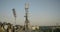 Engineer walking on a cellular tower