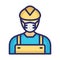 Engineer Wearing mask Vector Icon which can easily modify or edit