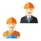 Engineer worker flat avatar set