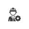 Engineer worker with gear vector icon
