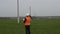 Engineer worker, Inspector walks to check and record power line