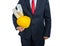 Engineer yellow helmet for workers security with construction pl