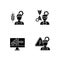 Engineering career type black glyph icons set on white space