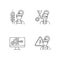 Engineering career type pixel perfect linear icons set