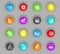 Engineering colored plastic round buttons icon set