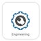 Engineering Icon. Gear and Wrench. Service Symbol.