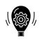 Engineering idea black icon, concept illustration, vector flat symbol, glyph sign.