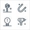 engineering line icons. linear set. quality vector line set such as drilling machine, light bulb, magnet