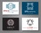 IT and engineering logo company card set. Vector business label cards with chips