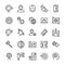 Engineering and manufacturing icon set in thin line style. Vector symbols