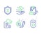 Engineering, Prescription drugs and Loan percent icons set. Parking security, Shield and Loyalty star signs. Vector