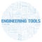 Engineering Tools typography word cloud create with the text only