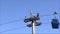 Engineers maintenance work on Cable car tower in Chile