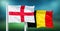 England - Belgium, 3rd place match of soccer World Cup, Russia 2018 National Flags