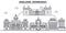 England, Edinburgh architecture line skyline illustration. Linear vector cityscape with famous landmarks, city sights