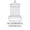 England, Edinburgh, Calton Hill travel landmark vector illustration