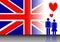 England flag and Valentine couple