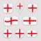 England flag vector set. Collection of english national flags stickers. Isolated icons.Wallpaper. Web, sports pages, patriotic, sc