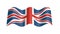 England flag wavy, 3d animation