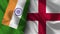 England and India Realistic Flag â€“ Fabric Texture Illustration