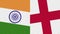 England and India Two Half Flags Together