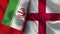 England and Iran Realistic Flag â€“ Fabric Texture Illustration