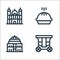 England line icons. linear set. quality vector line set such as carriage, royal albert hall, pie