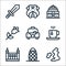 England line icons. linear set. quality vector line set such as england, tower of london, tea cup, taxi, royal albert hall,