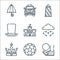 England line icons. linear set. quality vector line set such as football, football, crown, rainy, castle, top hat, taxi