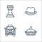 England line icons. linear set. quality vector line set such as pie, taxi, fedora hat