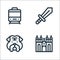 England line icons. linear set. quality vector line set such as westminster, bulldog, sword