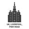 England, Liverpool, Pier Head travel landmark vector illustration