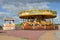 England, Morecambe, 06/15/2014, colourful vintage horse carousel at a Fairground