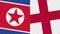 England and North Korea Two Half Flags Together