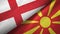 England and North Macedonia two flags textile cloth, fabric texture