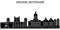 England, Nottingham architecture vector city skyline, travel cityscape with landmarks, buildings, isolated sights on