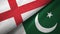 England and Pakistan two flags textile cloth, fabric texture