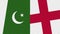 England and Pakistan Two Half Flags Together