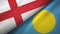England and Palau two flags textile cloth, fabric texture