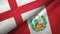 England and Peru two flags textile cloth, fabric texture