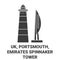 England, Portsmouth, Emirates Spinnaker Tower travel landmark vector illustration