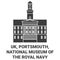 England, Portsmouth, National Museum Of The Royal Navy travel landmark vector illustration