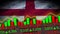 England Realistic Flag, Stock Market Chart, Old Worn Fabric Texture, 3D Illustration