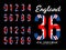 England Set Number Flag United Kingdom