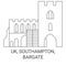 England, Southampton, Bargate travel landmark vector illustration